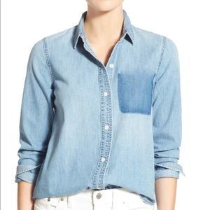 Madewell Ex-Boyfriend denim shirt.